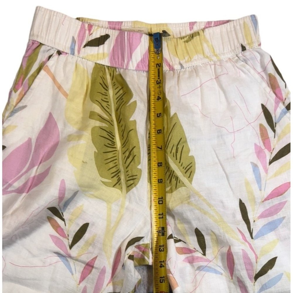 Cynthia Rowley 100% Linen pant Medium Wide Leg Cropped - Picture 6 of 7
